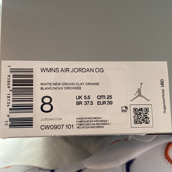 Women’s air Jordan OG white/new orchid-clay orange - Picture 4 of 4